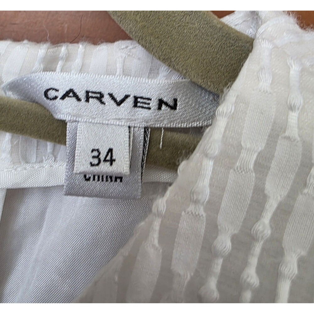 NWT Carven Party Dress Size 34 XS White Sheer Overlay Twirl Mini A Line Events - Picture 8 of 12
